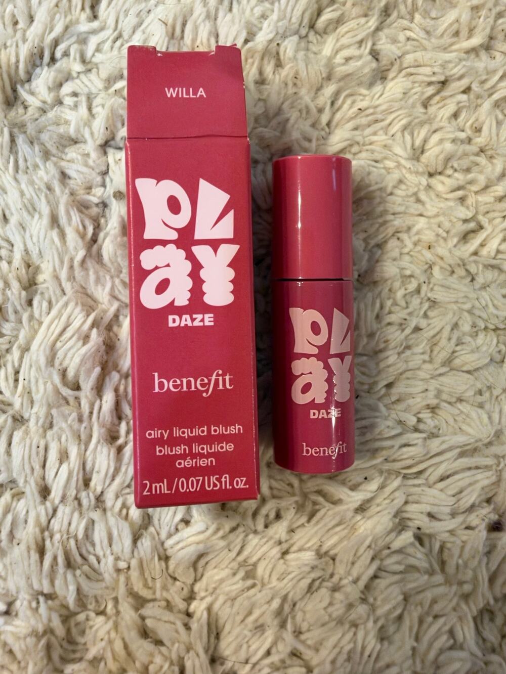 Benefit Cosemtics Play Daze Airy Liquid Blush Shade Willa 2ml NIB